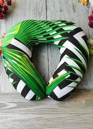 Подушка для подорожей в дорогу для авто u подібної форми "пальмове листя" , 41см * 34 см2 фото
