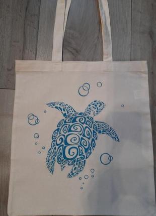 Еко-сумка з бавовни черепаха