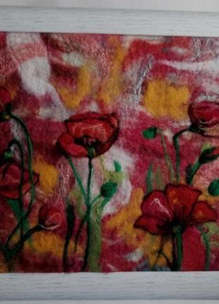 Картина из шерсти"маки"