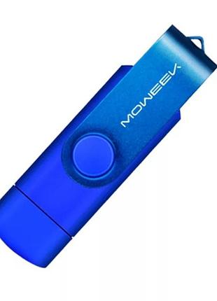 Многофункциональный usb 3.0 otg флеш-накопитель moweek 32gb. синий цвет