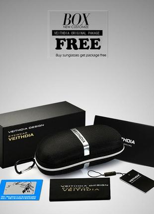 Очки мужские солнцезащитные поляризованные veithdia. серые линзы и оправа