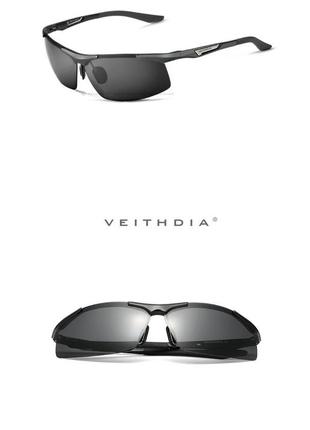 Очки мужские солнцезащитные поляризованные veithdia. серые линзы и оправа