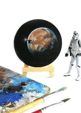 Космос, мініатюрна картина олійними фарбами2 фото