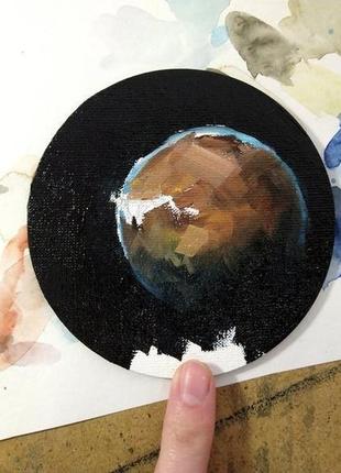 Космос, мініатюрна картина олійними фарбами7 фото
