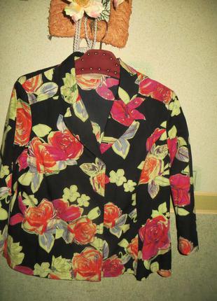Коттоновый  пиджак "цветы".1 фото