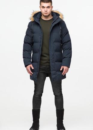 Темно-синя чоловіча молодіжна куртка зимова модель 25170 (клад тільки 50(l))3 фото