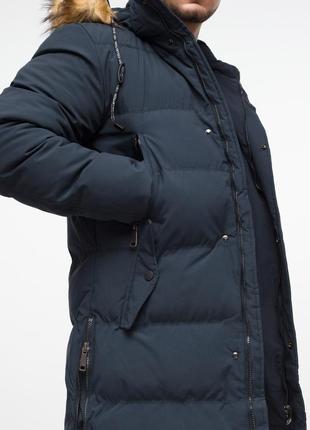 Темно-синя чоловіча молодіжна куртка зимова модель 25170 (клад тільки 50(l))8 фото