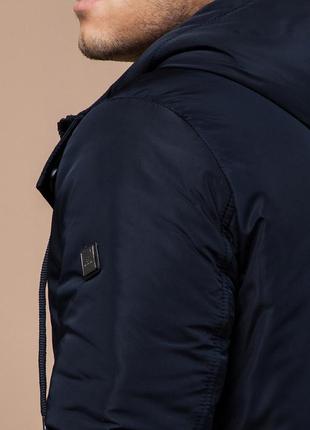 Куртка-парка з капюшоном чоловіча темно-синя модель 4282 (остался тільки 46(s))8 фото