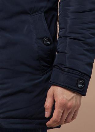 Куртка-парка з капюшоном чоловіча темно-синя модель 4282 (остался тільки 46(s))7 фото