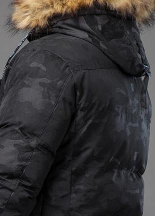 Куртка мужская зимняя черная дизайнерская модель 73400 (остался только 48(m))7 фото