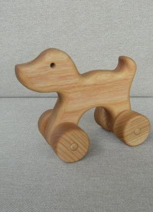 Дерев'яна іграшка "собачка".2 фото