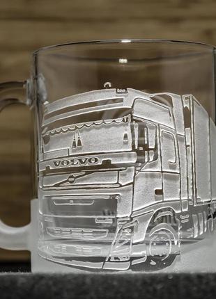 Чашка для чая и кофе с гравировкой грузовика и логотипа volvo
