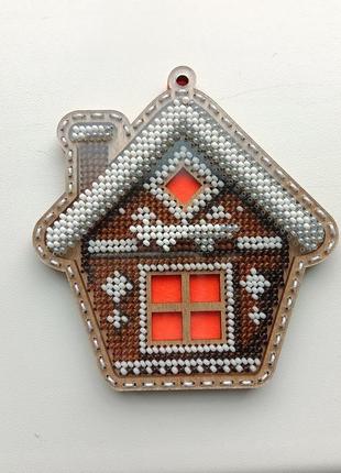 Новорічна іграшка "будиночок на щастя" 3d