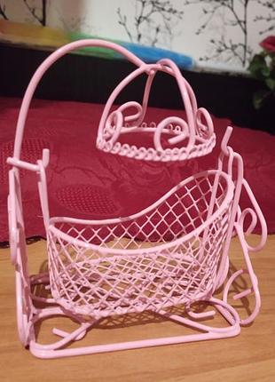 Візочок металевий декоративний мініатюрний статуетка фігурка декору