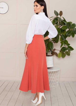 Женственная и элегантная длинная юбка оранжевый капучино2 фото