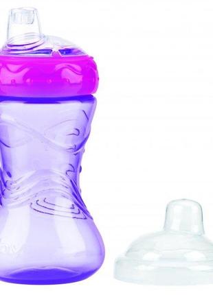 Поильник-непроливайка nuby easy gripper с носиком фиолетовый 300 мл (nv0406014prpl)