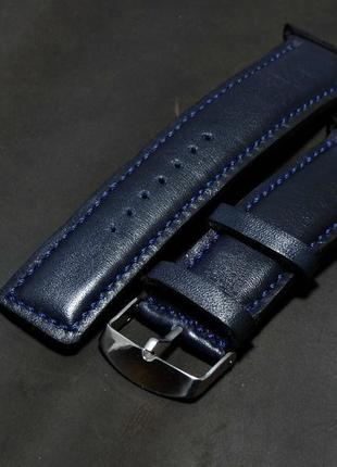 Шкіряний ремінець для apple watch 42 mm blue1 фото