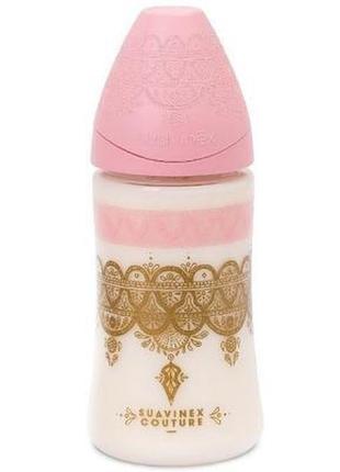Пляшка для годування suavinex couture 270 мл рожева (304163)