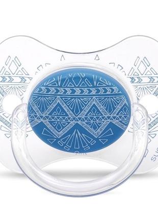 Пустышка силиконовая suavinex couture, 4-18 мес., синий (304221)