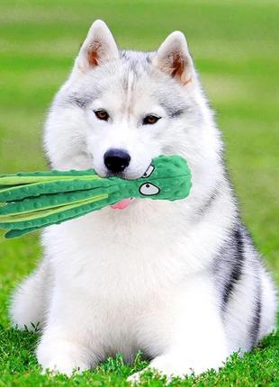 Плюшева іграшка для собак восьминіг із пискавкою зелений, velice4 фото