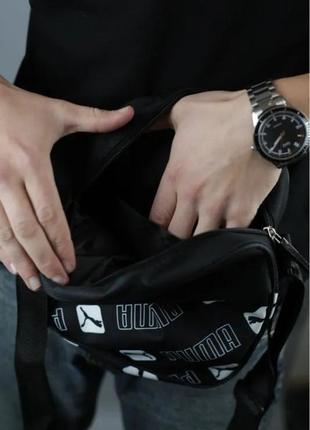 Мужская спортивная барсетка черная сумка через плечо puma пума6 фото