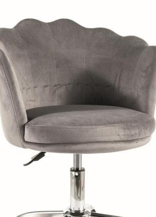 Крісло поворотне rose velvet сіре bl.142 фото