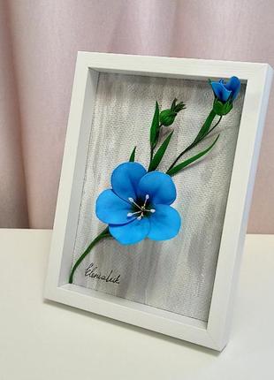 3д картина ручной работы цветок синего льна3 фото