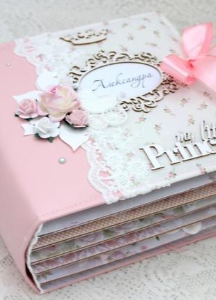 Объемный скрапальбом для девочки , альбом для новорожденной , фотоальбом для девочки на годик