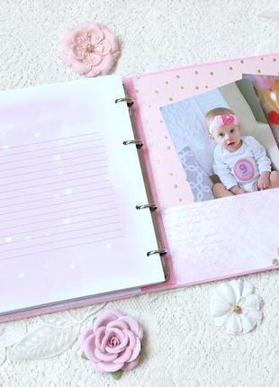 Альбом для дівчинки , бебибук для дівчинки , мамин щоденник , подарунок новонародженої9 фото