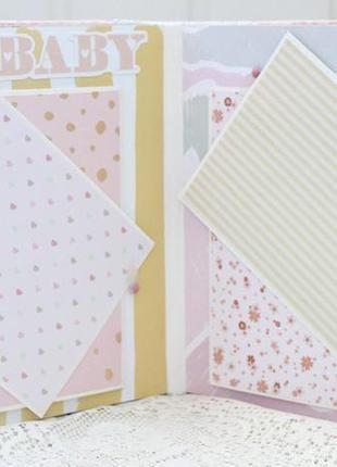 Дуже оюъемный скрап альбом для новонародженої дівчинки , альбом на рік , скрапбукінг альбом