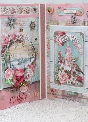 Зимний скрап альбом , новогодний альбом , рождественский альбом ручной работы ,...