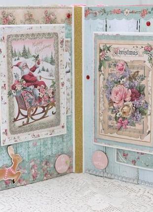 Зимний скрап альбом , новогодний альбом , рождественский альбом ручной работы ,...