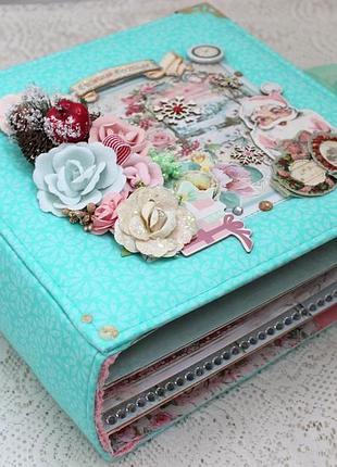 Зимний скрап альбом , новогодний альбом , рождественский альбом ручной работы ,...