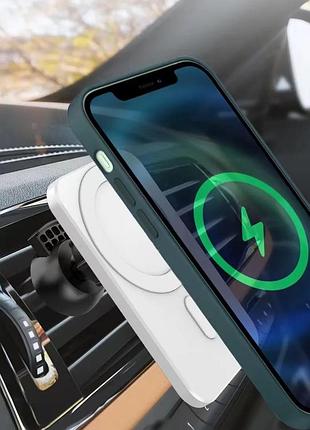 Автотримач з бездротовою зарядкою 15w (білий)
