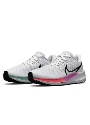 Женские кроссовки nike air zoom white rainbow белые легкие спортивные кроссовки весна лето для бега4 фото