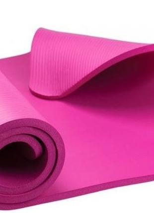 Килимок для йоги та фітнесу power system ps-4017 nbr fitness yoga mat plus pink (180х61х1)6 фото