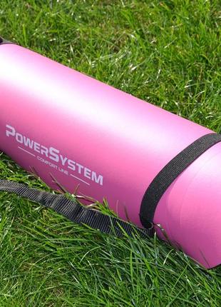 Килимок для йоги та фітнесу power system ps-4017 nbr fitness yoga mat plus pink (180х61х1)8 фото