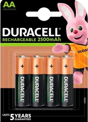 Аккумуляторы duracell hr6 (aa) 2500 mah уп. 4шт.