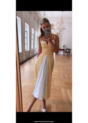 Модна жіноча сукня у горошек біла новинка 20243 фото