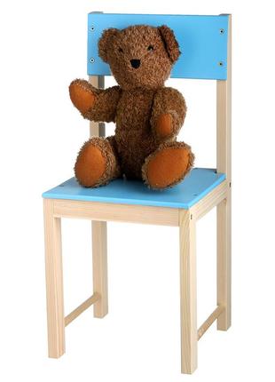 Дитячий стільчик дерев'яний іграша 64 см блакитний1 фото