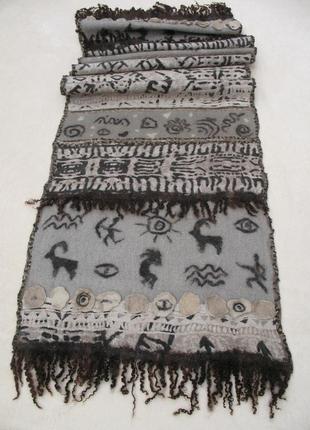 Валяного палантин, шарф 'перші люди' нунофелтінг2 фото