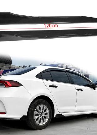 Боковые сплиттеры ваз 2109 жигули универсальный накладки на пороги черный абс пластик, длина 120 см