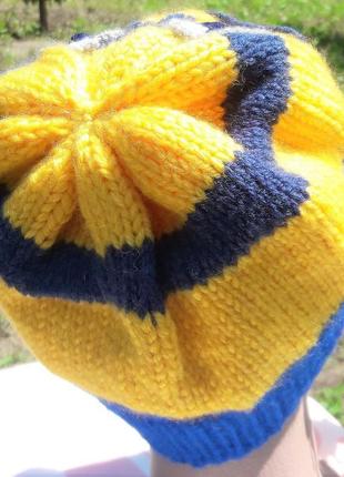 Вязаная шапка "миньон" полушерсть  детская трикотаж осень зима весна подарок2 фото