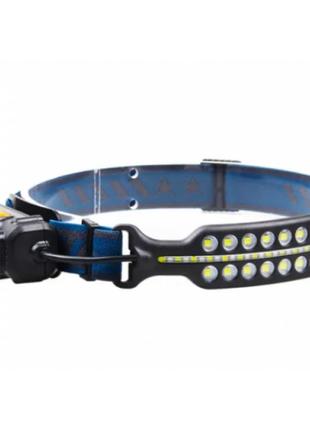 Налобний світлодіодний акумуляторний ліхтар із червоним світлом cob headlamp police pl-1641 фото