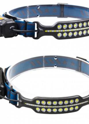 Налобний світлодіодний акумуляторний ліхтар із червоним світлом cob headlamp police pl-1645 фото