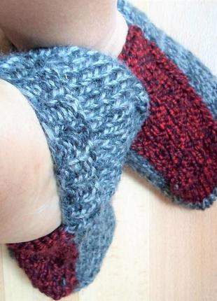 Слідки-тапочки плетені жіночі напіввовна трикотаж2 фото