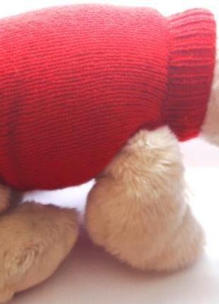 Светр жилет майка собакам йорширський тер'єр в'язаний червоний s/m хлопчик3 фото