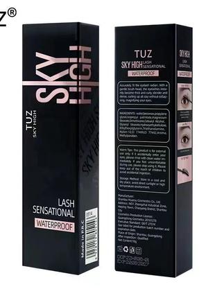 Тушь для ресниц tuz sky high lash sensational waterproof с эффектом удлинения 10 мл7 фото