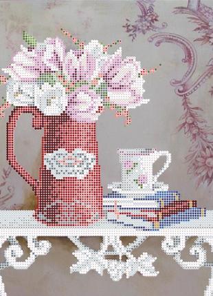 Схема для вышивки бисером "натюрморт с тюльпанами"1 фото