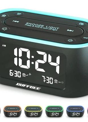 Сток годинник радіо будильник buffbee із 7-колірним нічником usb4 фото